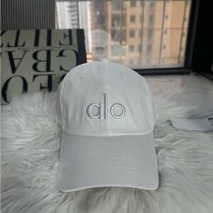 ALO Yoga Kids White Embroidered Logo Cap